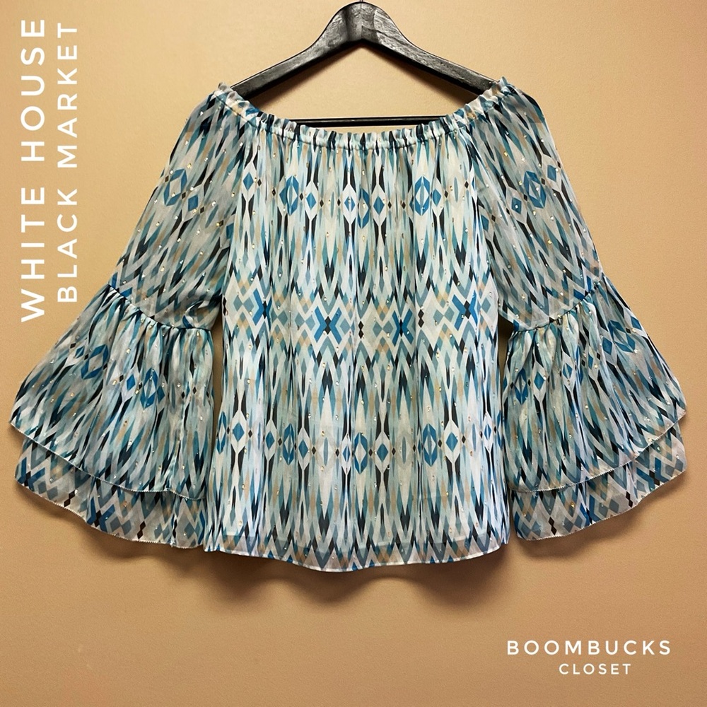 White House Black Market PRINTED OFF-THE-SHOULDER - Picture 7 of 15